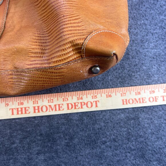 Vintage ROBERTO ROMA Italy Purse Brown Reptile Leather Satchel Weekender - Picture 14 of 16